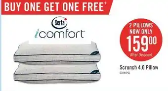 The Brick Serta™ scrunch 4.0 pillow offer