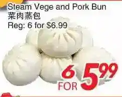 Foody World Steam vege and pork bun offer