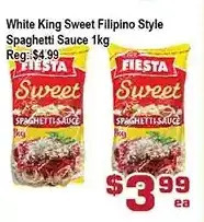Top Food Supermarket White king sweet filipino style spaghetti sauce offer