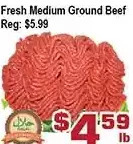 Top Food Supermarket Fresh medium ground beef offer