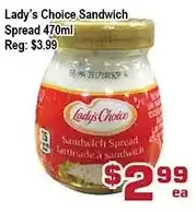 Top Food Supermarket Lady's choice sandwich spread offer