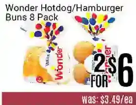 Nations Fresh Foods Wonder hotdog/hamburger buns 8 pack offer