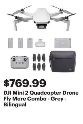 Best Buy Dji mini 2 quadcopter drone fly more combo - grey - bilingual offer