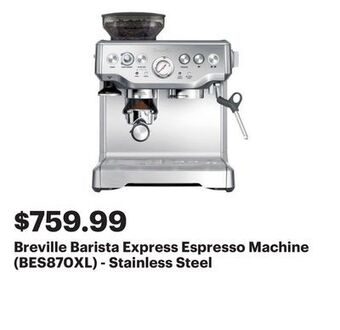 Best Buy Breville barista express espresso machine (bes870xl) - stainless steel offer