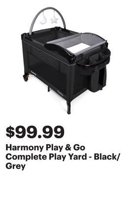 Best Buy Harmony play & go complete play yard - black/grey offer