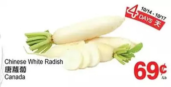 T&T Supermarket Chinese white radish offer