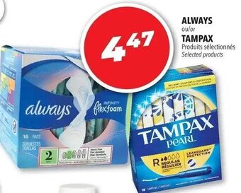 Familiprix Always Or Tampax offer