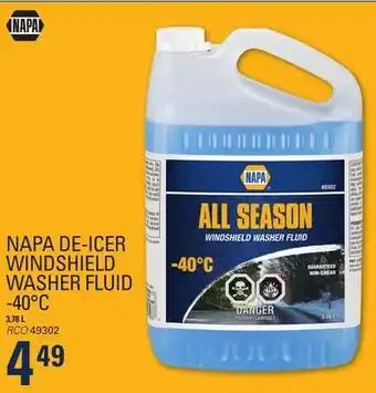 NAPA Auto Parts De-icer windshield washer fluid -40°c offer