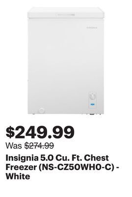 Best Buy Insignia 5.0 cu. ft. chest freezer (ns-cz50wh0-c) - white offer