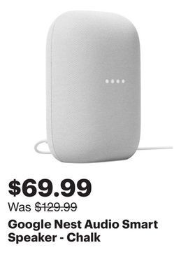 Best Buy Google nest audio smart speaker - chalk offer