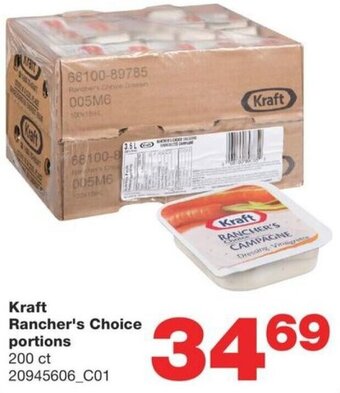 Wholesale Club Kraft Rancher's Choice Portions 200Ct offer