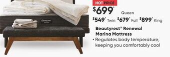 Sleep Country Beautyrest renewal marina mattress offer