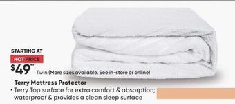 Sleep Country Terry mattress protector offer