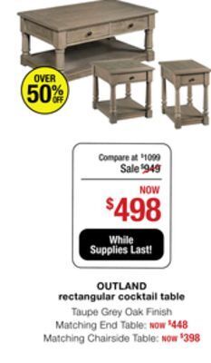 La Z Boy Outland rectangular cocktail table offer