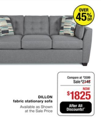 La Z Boy Dillon fabric stationary sofa offer