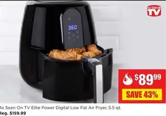 Kitchen Stuff Plus As seen on tv elite power digital low fat air fryer, 5.5 qt. offer