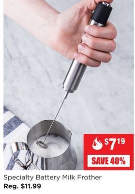 Kitchen Stuff Plus Specialty battery milk frother offer