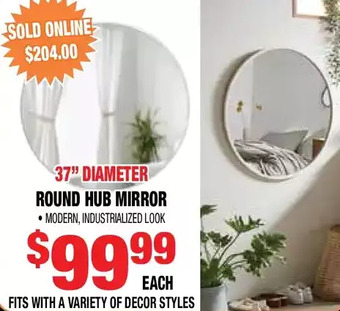 Len's Mill Stores 37" diameter round hug mirror offer
