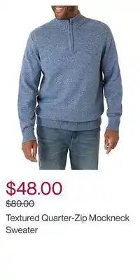 Hudson's Bay Textured quarter-zip mockneck sweater offer