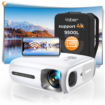 Best Buy Yaber pro v7 9500l 5g wifi bluetooth projector, support 4k auto 6d keystone correction offer