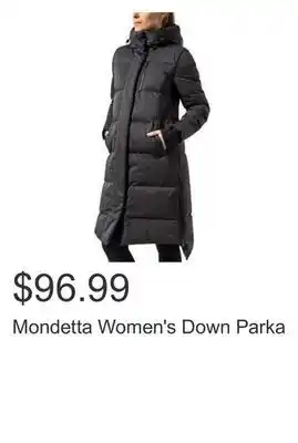 Costco Mondetta women's down parka offer