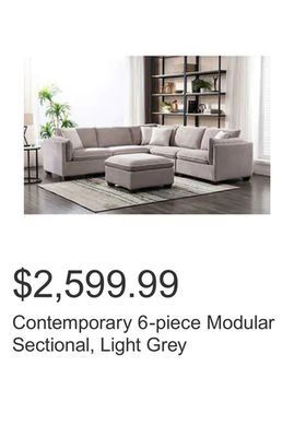 Costco Contemporary 6-piece modular sectional, light grey offer