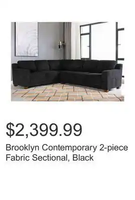 Costco Brooklyn contemporary 2-piece fabric sectional, black offer