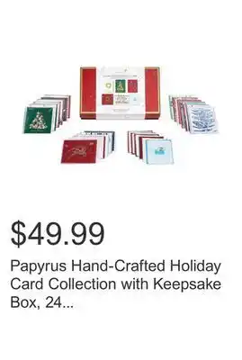 Costco Papyrus hand-crafted holiday card collection with keepsake box, 24 count offer
