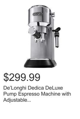 Costco De'longhi dedica deluxe pump espresso machine with adjustable frothing wand offer
