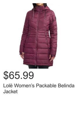 Costco Lolë women's packable belinda jacket offer