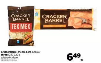 Real Canadian Superstore Cracker barrel cheese bars or shreds offer