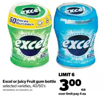 Real Canadian Superstore Excel or juicy fruit gum bottle offer