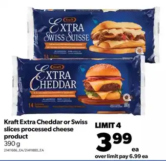 Real Canadian Superstore Kraft extra cheddar or swiss slices processed cheese offer