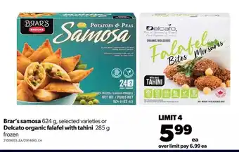 Real Canadian Superstore Brar's samosa or delcato organic falafel with tahini offer