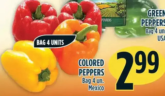 Marché Adonis Colored peppers offer