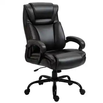Best Buy Vinsetto big and tall executive office chair home high back pu leather chair with adjustable height, swivel wheels, brown offer