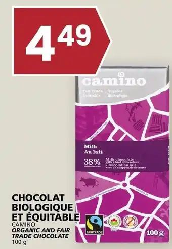 Rachelle-Bery Grocery Camino Organic and Fair Trade Chocolate 100 g offer