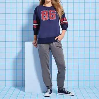 Giant Tiger Mystyle women's varsity fleece graphic printed crew top offer