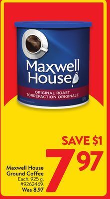Walmart Maxwell house ground coffee offer