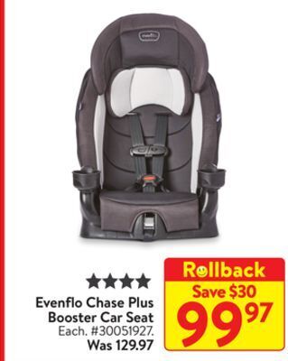 Walmart Evenflo chase plus booster car seat offer