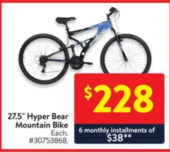 Walmart 27.5" hyper bear mountain bike offer