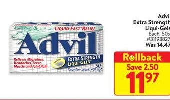 Walmart Advil extra strength liqui-gels offer