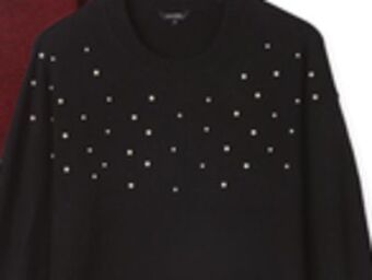 Walmart Ladies' george plus sweater with pearls offer