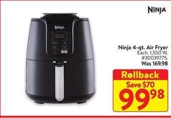 Walmart Ninja 4-qt. air fryer offer