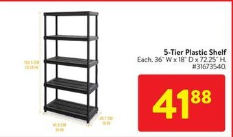 Walmart 5-tier plastic shelf offer