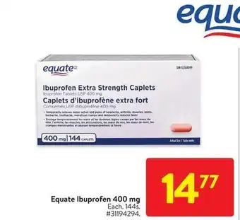 Walmart Equate ibuprofen 400 mg offer