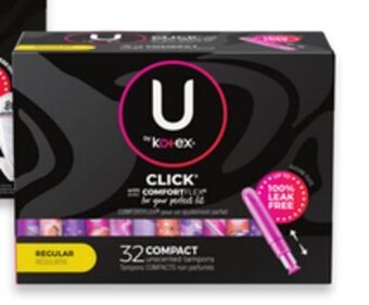 Walmart U by kotex 2x premium pads, tampons or liners offer