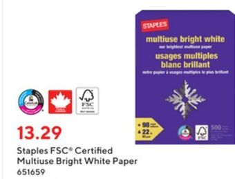 Staples Staples fsc® certified multiuse bright white paper offer