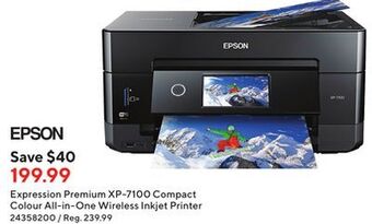 Staples Epson expression premium xp-7100 compact colour all-in-one wireless inkjet printer offer