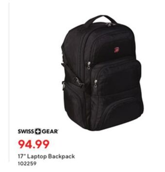 Staples Swiss gear 17" laptop backpack offer